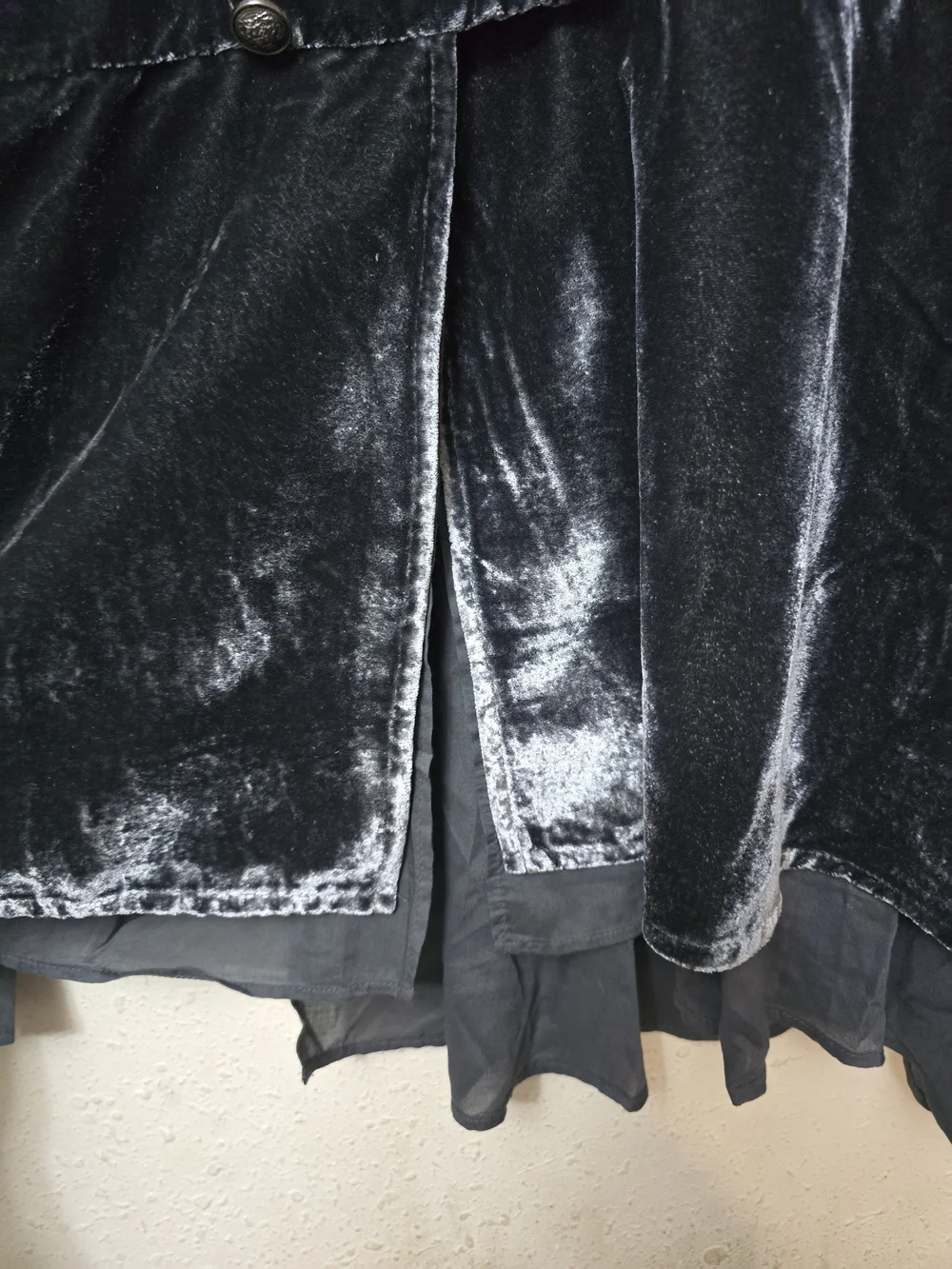 Velvet Military-Inspired Black Women's Jacket